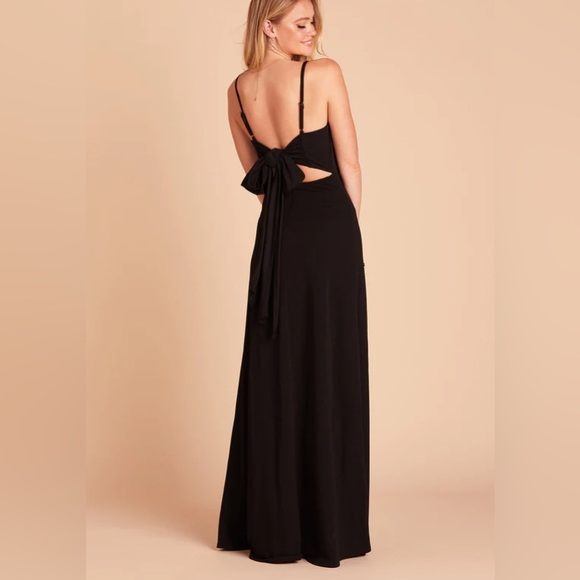 Birdy Grey BENNY DRESS CREPE BLACK LARGE NEW NWT WEDDING BRIDESMAID - Picture 2 of 5